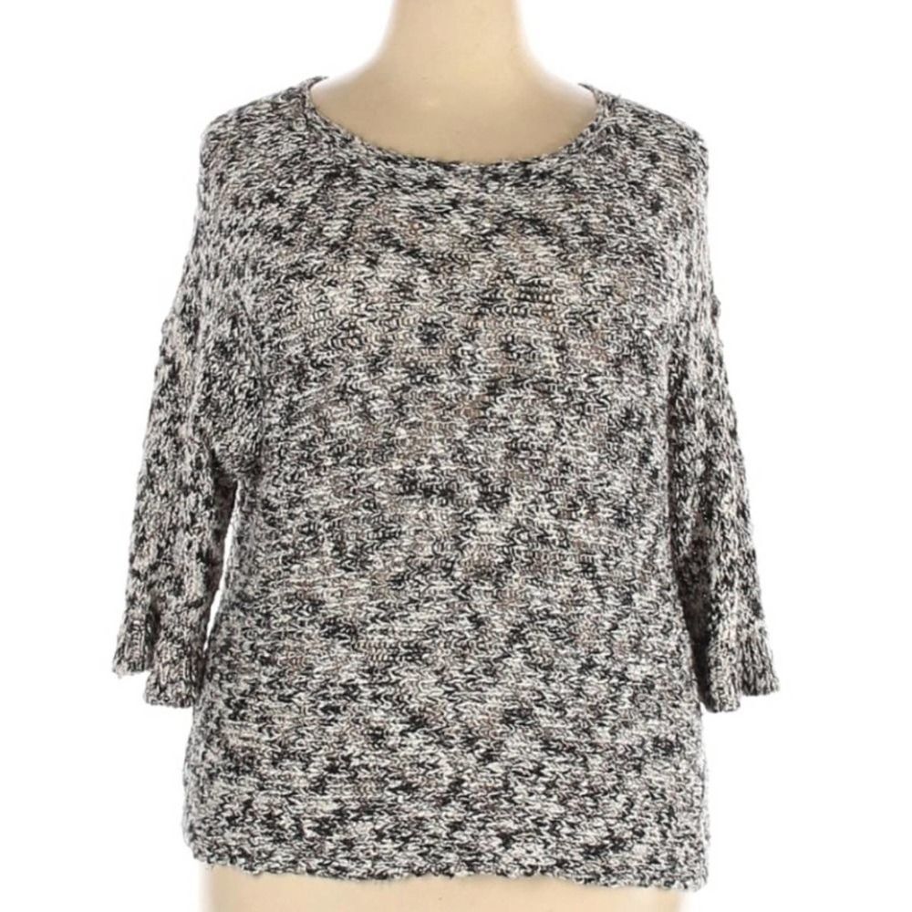Eileen Fisher Black and White Cotton Sweater XL